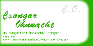 csongor ohnmacht business card
